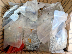 18 LB Bulk Mixed Fastener Lot Hardware New Old Stock Nuts Eye Machine Bolts