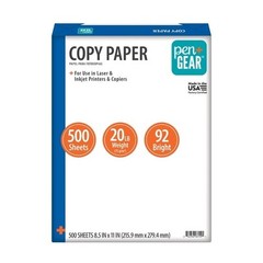 Pen+Gear Copy Paper 500 Sheets White 8.5×11 Multipurpose Printer Paper