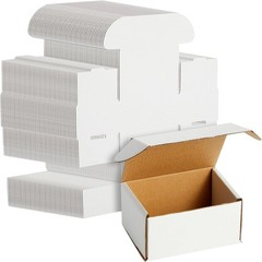 50 Cajas De Carton Corrugado Blancas 4X3X2 Paquete a Granel Para Env�o Empaque