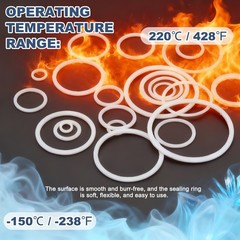 50 Pcs 14x18x1.25mm White O-Ring Sealing Gasket M14 PTFE Flat Washer