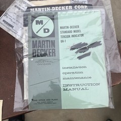 Martin Decker Industrial Division Standard Model Tension Indicator UA-1