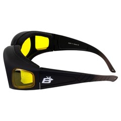 Birdz Swallow Foam Padded Fit Over Most Prescription Eyewear Glasses Yellow Lens