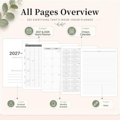 2027-2028 Monthly Planner, Jan 2027-Dec 2028, A4 2027 – Dec Black