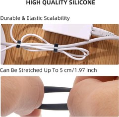 100 PCS Silicone Rubber Bands, 0.5 Inch Small Black Elastic Rubber Bands Strong