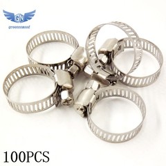 100 Pack 1/2″-3/4″ Stainless Steel Drive Hose Clamps Fuel Line Clip