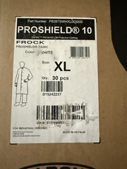 DU Pont White Frock 30ct Case Proshield 10 Sz XL