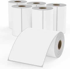 4X6 Blank Direct Thermal Shipping Labels, 250 Labels per Roll, 6 Rolls, 1500 Lab