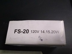 Box of ten FS-20- 15- 20 WATT STARTER W MANUAL RESET IP20-4-6
