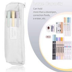 Slim Pen & Pencil Bag with Adjustable Elastic Band, Zipper Pouch for Makeup, Jou