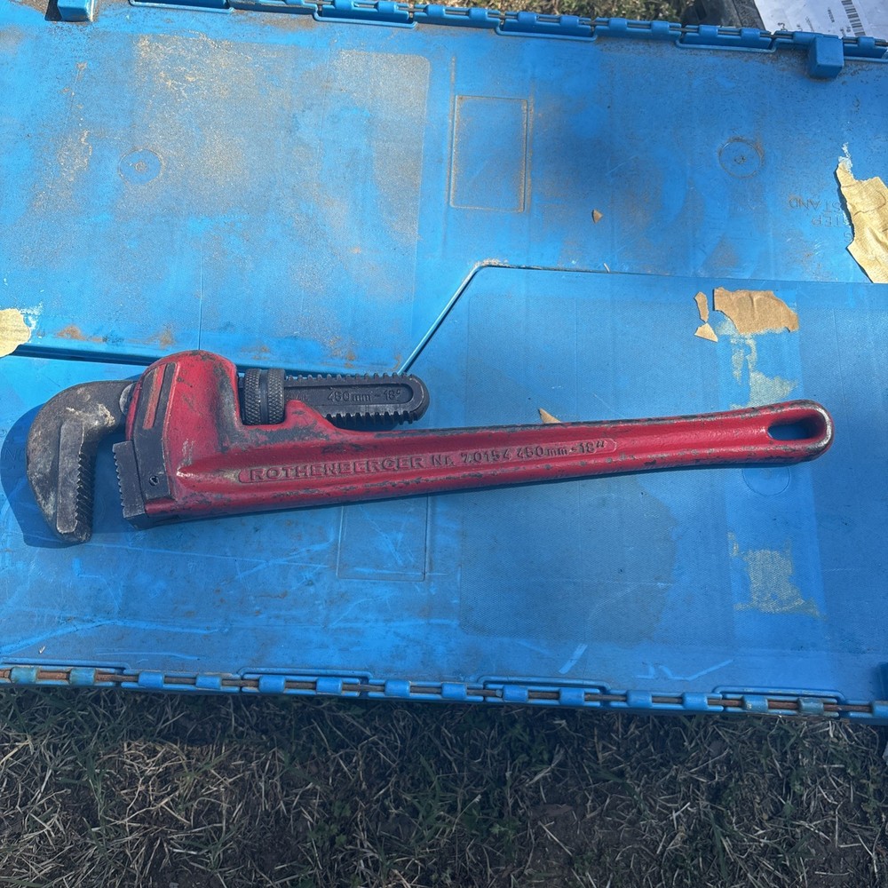 Rothenberger Nr. 70154 Straight Metal Pipe Wrench 18in 450mm Heavy Duty