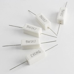 10Pcs 5W 1K Ohm Ceramic Cement Power Resistor Wirewound Horizo Size: 5W 1K Ohm