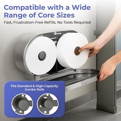 Double Jumbo Toilet Paper Dispenser – Stainless Steel Commercial TWO UNITS
