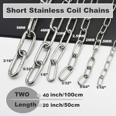 1/8 inch3mm Wire Diameter Stainless Steel Safety Small Chains 20 inch Long Li…