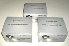 Lot 3 NOS NEW Luminasonic LED Rechargeable Wall Light 2000mAh F1 Black 3 Colors