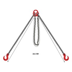 5/16 In (8mm) G80 Adjustable Chain Sling 10ft 5T Grab Hooks