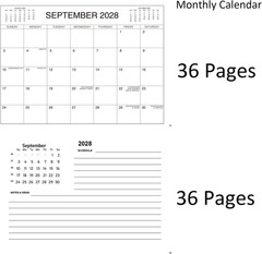 3 Year Calendar Monthly Planner Spiral Bound Approx 11″ x 8.5″ Start On Jan (Blu