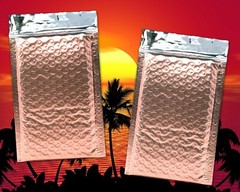 6×10, 4×8 Sunset Peach Glamour Metallic BUBBLE MAILERS Rose Gold Padded Envelope