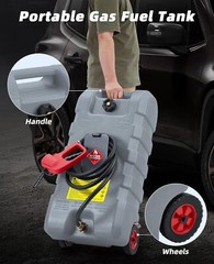 15 Gallon Fuel Caddy Portable Gas Fuel Tank,Gas Can with Manual Transfer Nozzle