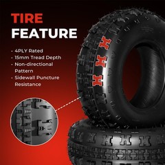 21×7-10 ATV UTV Tires All-Terrain 6PR Tubeless Non-Directional Set of 2