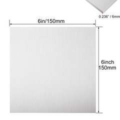 2 Pack 6061 T6 Aluminum Sheet Metal 6 x 6 x 0.236 (1/4) Inch Flat Plain Plate…