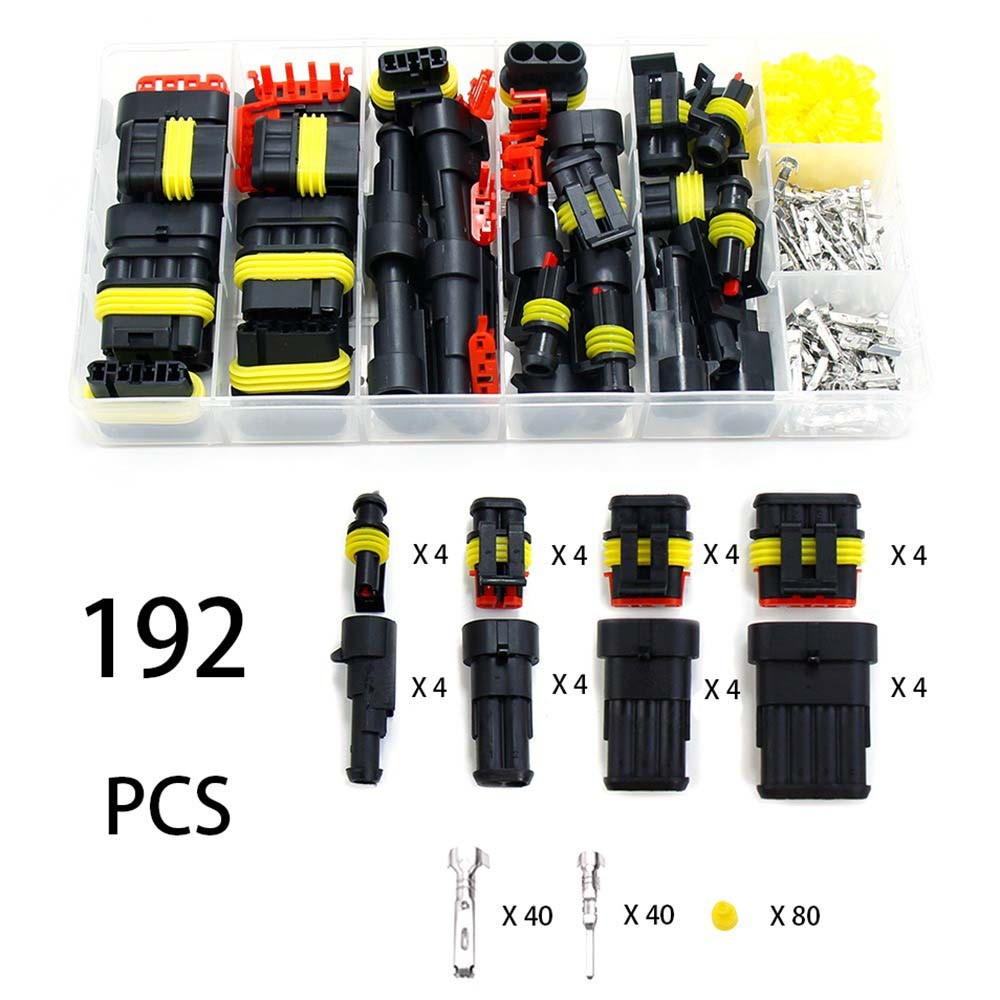 Car Truck Boat 1-6 Pin Waterproof Electrical Connectors Kit with Terminals Seals