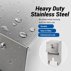 Commercial Double Rolls Toilet Paper Dispenser Holder,Heavy Duty Stainless Steel