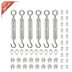1/8 Inch Stainless Steel Wire Rope Kit – 6 M6 Ropes & Clips Included