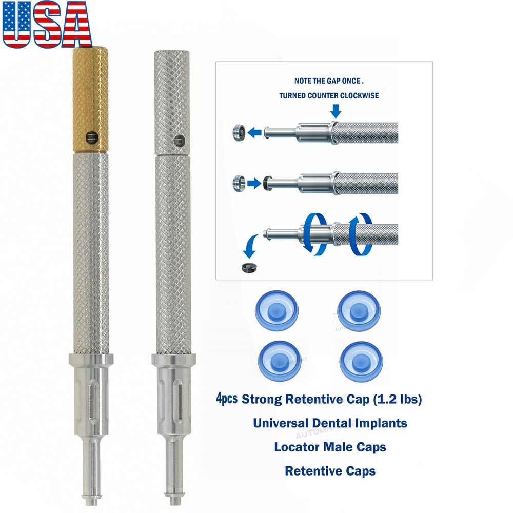US Implant 1.2lbs Retention Caps Set Insertion Extraction Tool Remove Core Tools