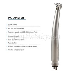 1/5/10 E-generator Dental LED Fiber Optic High Speed Handpiece 4H 3-Water Spray