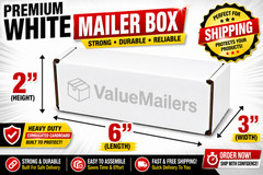 150 – 6 x 3 x 2 White Corrugated Shipping Mailer Packing Box Boxes