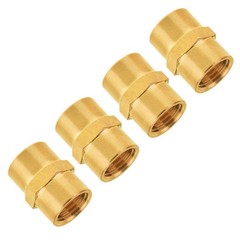 4-Pack 1/4 Inch Female Hex Couplings, 1/4” NPT Female Brass Hex Nipple Adapters