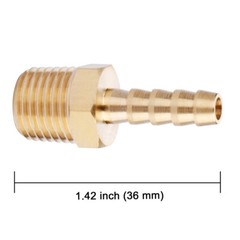 U.S. Solid 1/4″ Hose Barb Brass Fitting NPT 1/4″ Male, 1pc