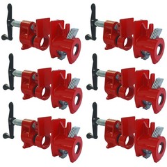 Atpeam 3/4 Wood Gluing Pipe Clamp Set 6 Pack Heavy Duty Cast Iron Quick Release