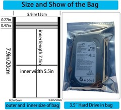 Anti Static Bags, 100pcs 5.9 X 7.9 inches Premium Resealable ESD Bag,Antistat…