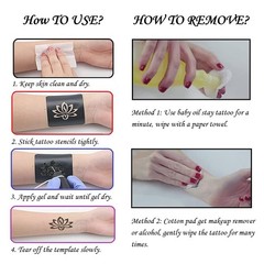 Temporary Tattoo Ink and Small, Black Red Brown Green Purple Blue Orange