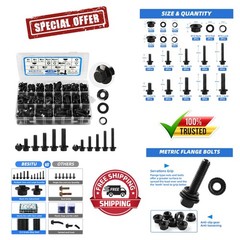 M6-M10 Metric Flange Bolt Assortment – 280 Pieces for Automotive & DIY Projects