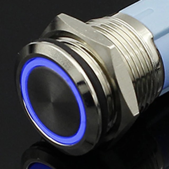 Waterproof Metal Push Button Switch with LED 5V 12V 24V 220V 12mm–22mm