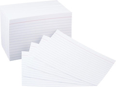 Ruled Lined Index Note Cards, 500 Count, 5 Pack of 100, White, 4 in X 6 In