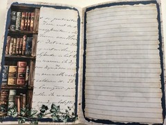 Junk Journal Booklet Blank “BOOK CLUB” Library Books HANDMADE Lg 8.5″x5.5″ 40pgs