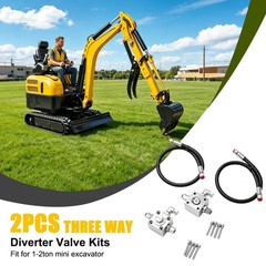 2 Three Way Diverter Valves for 1-2 ton Chinese Mini Excavator Fast Shipping