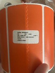 Zebra Orange 4×6 Lacked- 1″ Core – 5 Rolls Of 430 Labels Each 2k Plus Labels