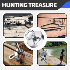Magnet Fishing Kit 2.4″60 mm 500lb+, Big Strong Rare Earth Fish Magnets Heavy…
