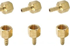 6 Pcs 1/8″ NPT Female x 1/8″ Barb Brass Hose to Pipe Adapter,1/8″ FNPT to Barb H