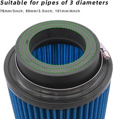 3 3.5 4 inch Cold Air Intake Filter 76mm 89mm 101mm Performance B-4in-Blue