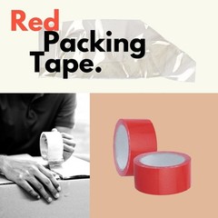 Premium Adhesive Tapes Red Color Packing Tape 2″ x 55 Yards 2 Mil – 36 Rolls