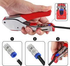 Coax Cable Crimper Kit Tool for RG6 RG59 Coaxial Compression Tool Fitting Wire S