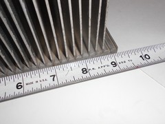 heat sink 16in x 9in x 4 7/8 in. weight is 19.8 lbs.