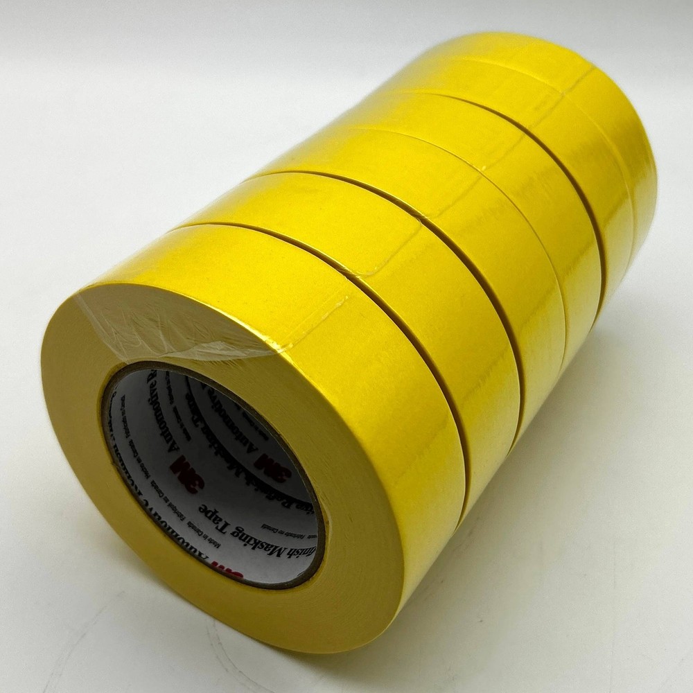 3M 06654 Automotive Refinish Masking Tape Roll 388N 36mm x 55mm Yellow Lot of 6