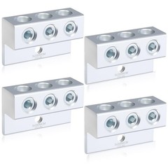Blulu 4 Pack Dual Aluminum Ground Lug for 1/0 Gauge Wire
