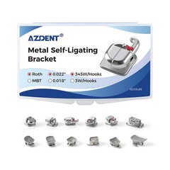 AZDENT Dental Orthodontic Self-Ligating Brackets Brace MBT Roth 0.022 Hooks/Tool